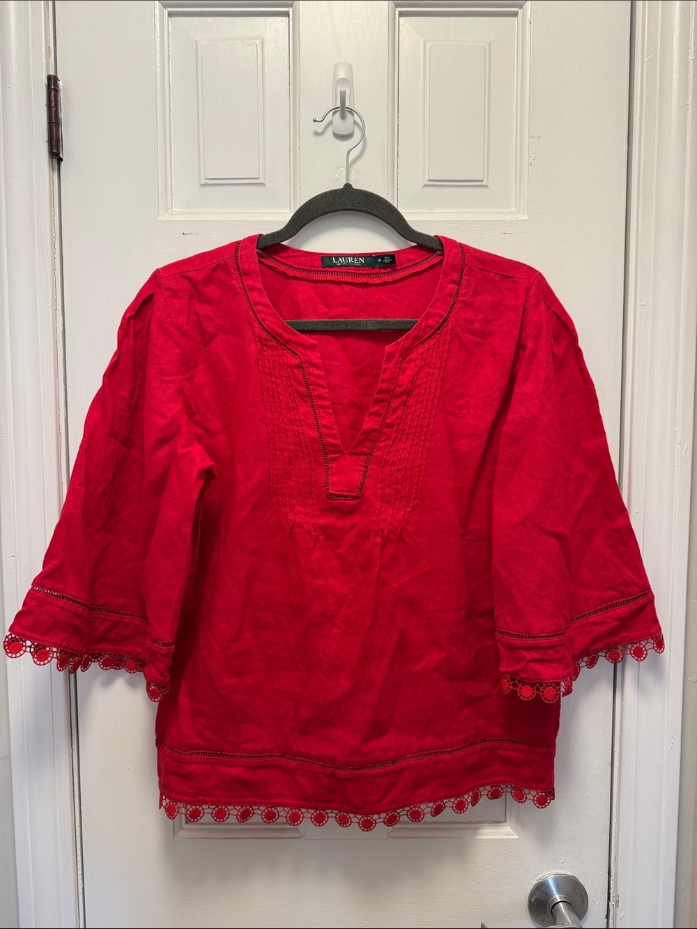 Lauren Ralph Lauren Red Linen Tunic